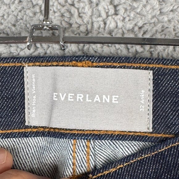 Everlane Jeans Womens Size 32 Deep Indigo The High-Rise Skinny Stretch Ankle NWT - Picture 10 of 14